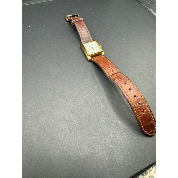 Coach Stainless Steel Gold Tone Square Watch CA.88.7.34.0914 White Dial Working main image 9